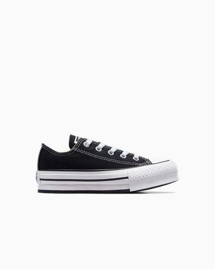 Girls' Converse Chuck Taylor All Star Lift Low Top Platform Shoes Black / White / Black | AU 8EC06L